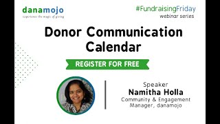 [Webinar] Donor Communication Calendar - #FundraisingFriday