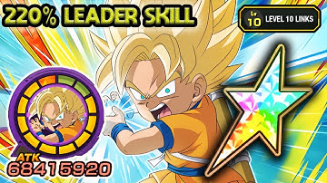 220% LEADER SKILL! 100% INT SSJ DAIMA GOKU LEVEL 10 LINKS! Dragon Ball Z Dokkan Battle
