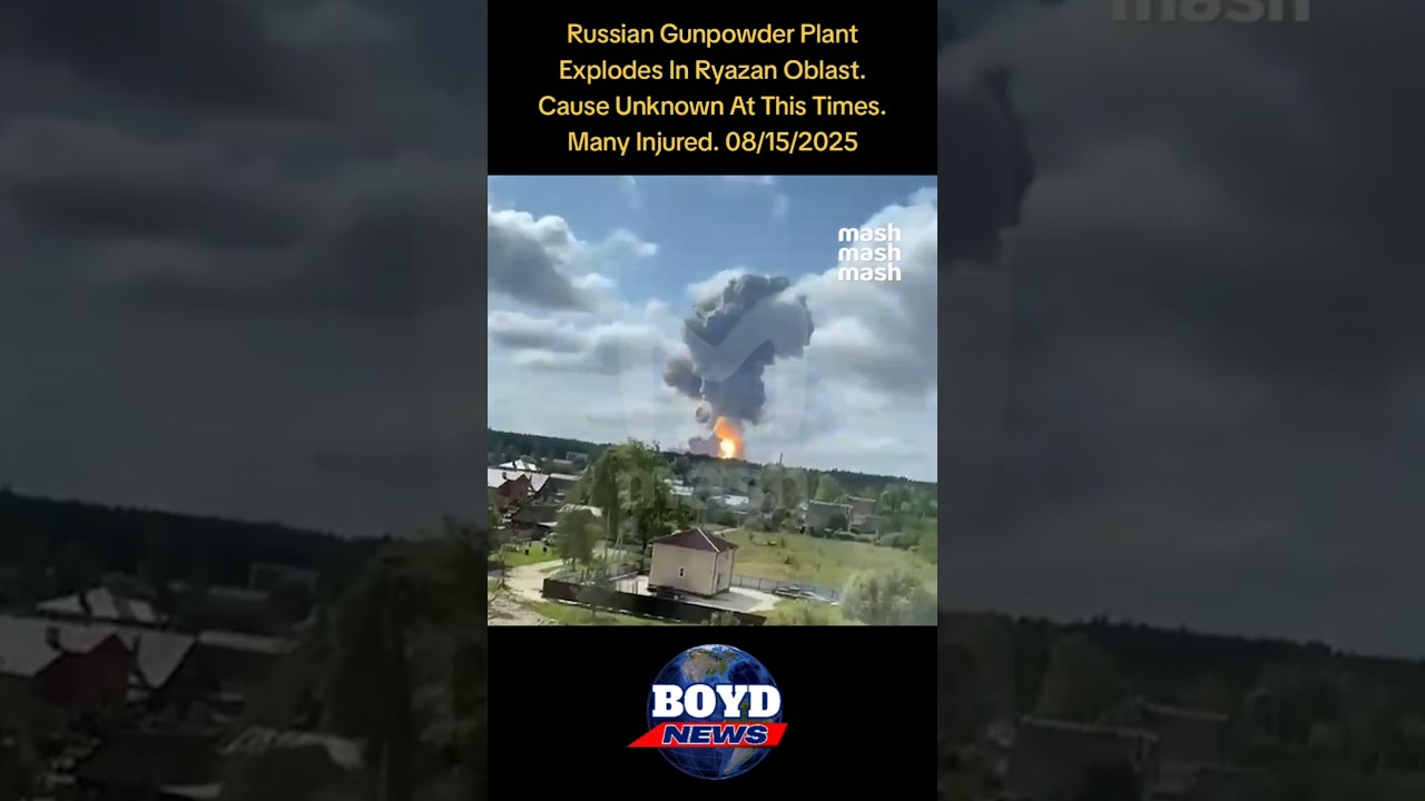 Huge Explosion At Russian Gunpowder Factory In Ryazan Oblast. 