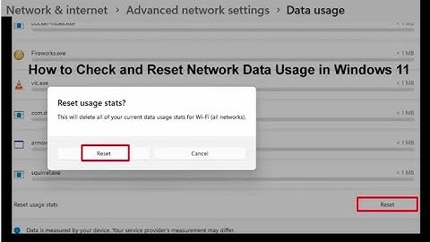 How to Check and Reset Network Data Usage in Windows 11