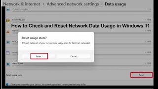 how to check and reset network data usage in windows 11