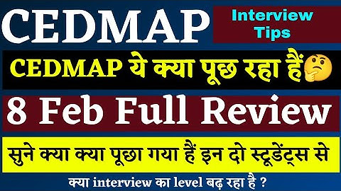 CEDMAP interview  देकर आया ये लड़का क्या बोला🔥 | CEDMAP Interview Tips | CEDMAP Interview questions