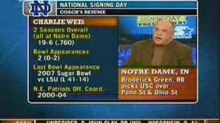 Charlie Weis on Notre Dame Recruiting Class