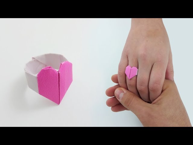 Origami Heart Ring | Very Easy | How to Make a Paper Ring! - Tutorial in English class=