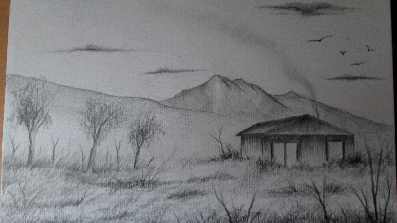 Cómo Dibujar Un Simple Y Rápido Paisaje A Lápiz Paso A Paso Para