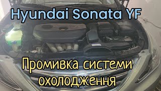 Hyundai Sonata YF має проблеми з обігрівом салону. Промивка системи охолодження, заміна антифризу.