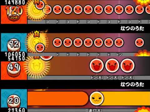 【太鼓さん次郎】なつのうた 全難易度同時再生