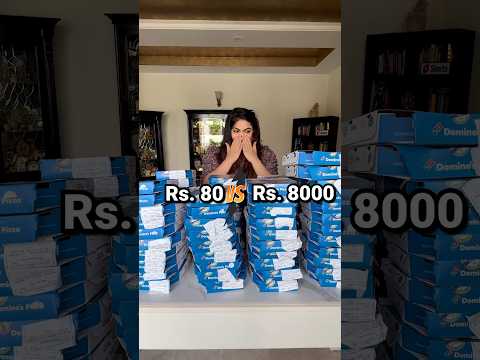 😱₹80 vs. ₹8000 Pizza Challenge! ENTIRE MENU of Domino’s Pizza!😍 #thakursisters #foodchallenge