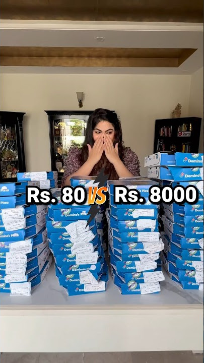 😱₹80 vs. ₹8000 Pizza Challenge! ENTIRE MENU of Domino’s Pizza!😍 #thakursisters #foodchallenge