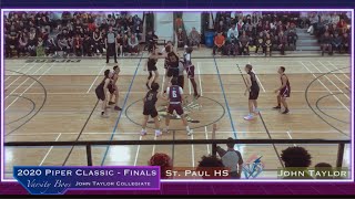 2020 Piper Classic (Varsity Boys) Championship game between St. Paul HS and John Taylor Collegiate screenshot 4