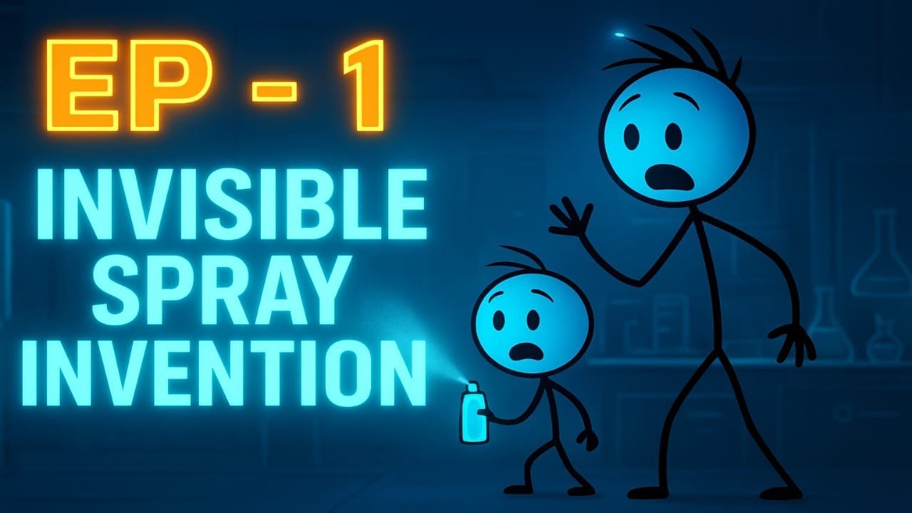 Stickman Brothers EP 1 – The Invisible Spray Invention 💨 | Funny Sci-Fi Animation Comedy