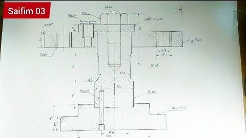 How to Draw Drilling Jig Drawing, Front View #saifim03