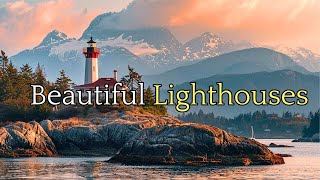 Beautiful Lighthouses with Peaceful Instrumental Music for Total Mind Relaxation & Stress Relief