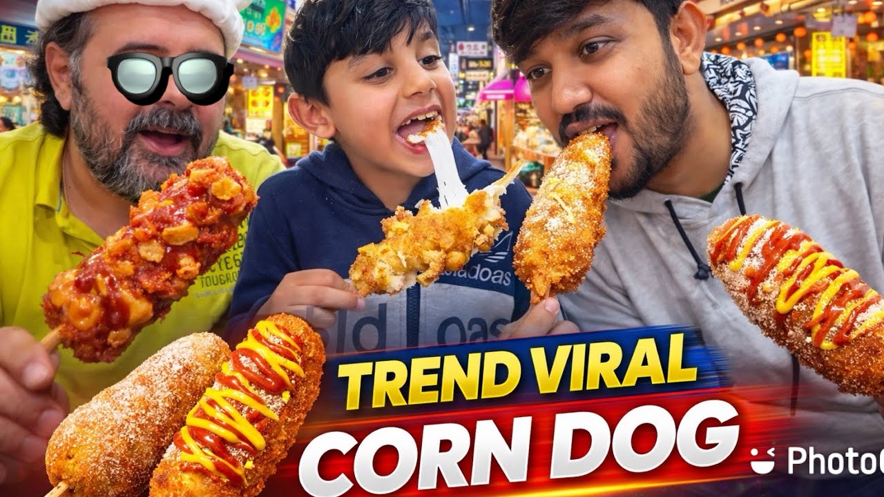 Trying VIRAL KOREAN CORN DOG | maza aa Gaya | babar foodie 