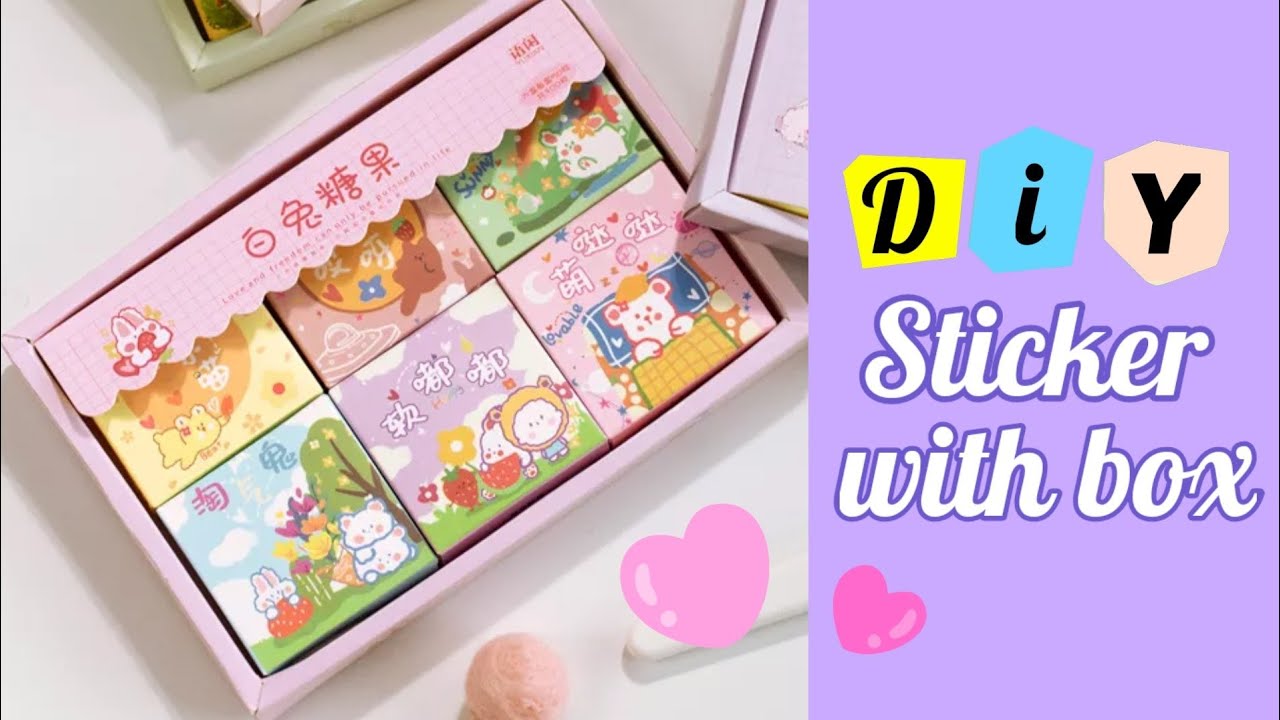 How to make sticker box / Diy kawaii sticker set/ homemade kawaii sticker  box / anku art and craft 