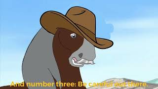 KRV  Bucking Bronco warns appleoosa of dinosaurs