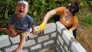 single mom - Use bricks to build walls for the kitchen - build log cabin, buiding farm