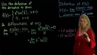 Show Piecewise Function IS Differentiable at a Point