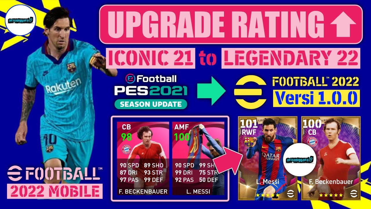 KONFIRMASI KONAMI UPGRADE PENAMBAHAN RATING LEGENDARY ICONIC EFOOTBALL 2022 DARI PES 2021 MOBILE