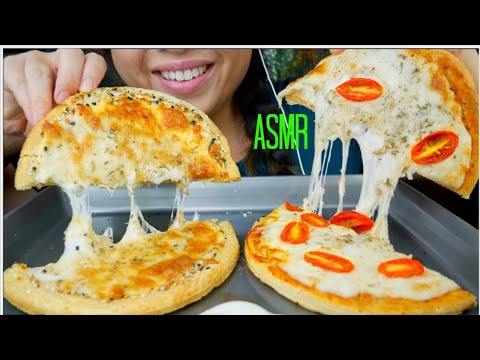 ASMR PIZZA FOUR CHEESES ♥ Everything Bagel + Cherry Tomato ♥ 먹방 No Talking suellASMR