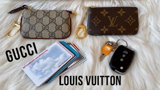 GUCCI Supreme Key Case vs LOUIS VUITTON Key Pouch, Monogram, COMPARISON