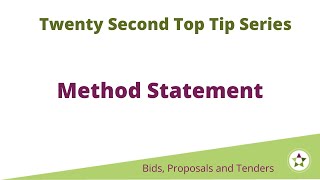 Method statement - top tip