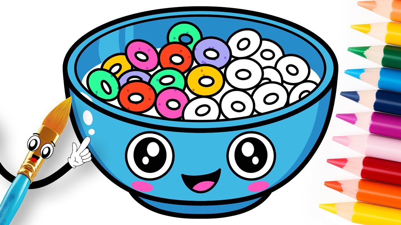How to Draw Cute Bowl of Colorful Cereals🖌️Easy Drawings Step by Step YouTube