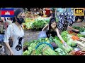 Boeng Trabek Market in Phnom Penh | Daily Fresh Food Lifestyle - Walking Tour 4K HDR