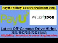 PayU off campus drive for 2023/2024/2025 batch |Latest Internship for Freshers| Jobs 2024