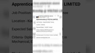 Job for freshers diploma students #Viral #diploma #engineering #shortsfeed