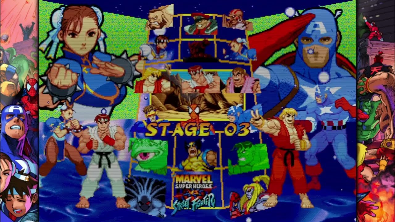 Marvel Super Heroes vs Street Fighter Chun li Ryu