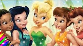 DISNEY FAIRY PRINCESS TINKERBELL Rosetta Iridessa, Silvermist, Fawn Coloring Book Pages