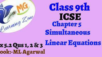 Class 9th ICSE Math Ch 5 Simultaneous Linear Equations Ex 5.2 Qus 1 ,2 & 3