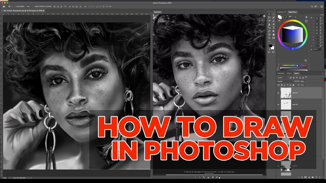 How to Draw in Photoshop 2020 The complete Digital Painting beginners ...