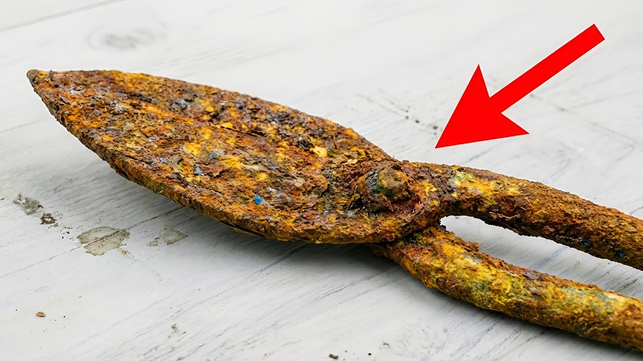 Total restoration of a heavily rusted 1890s antique iron scissors | Restore TV