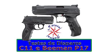 Testes de Disparos - Potência - Beeman P17 e C11 Rossi