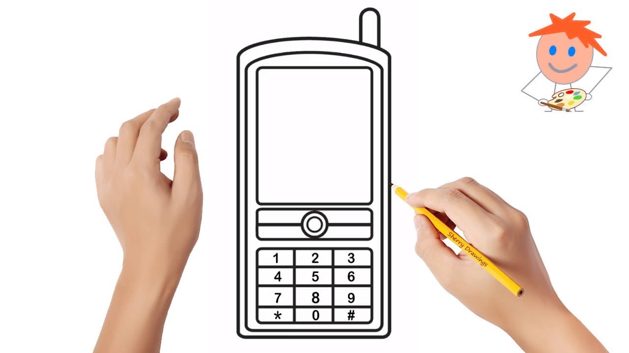 Easy mobile. Смартфон плейлист рисунок. Phone draw. Mobile Phone drawing.