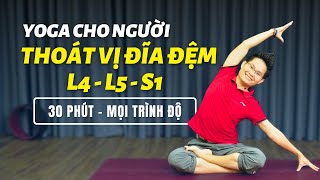 Yoga cho người thoát vị đĩa đệm L4 - L5 - S1(30 phút, Mọi trình độ)  | Kim Ba Yoga