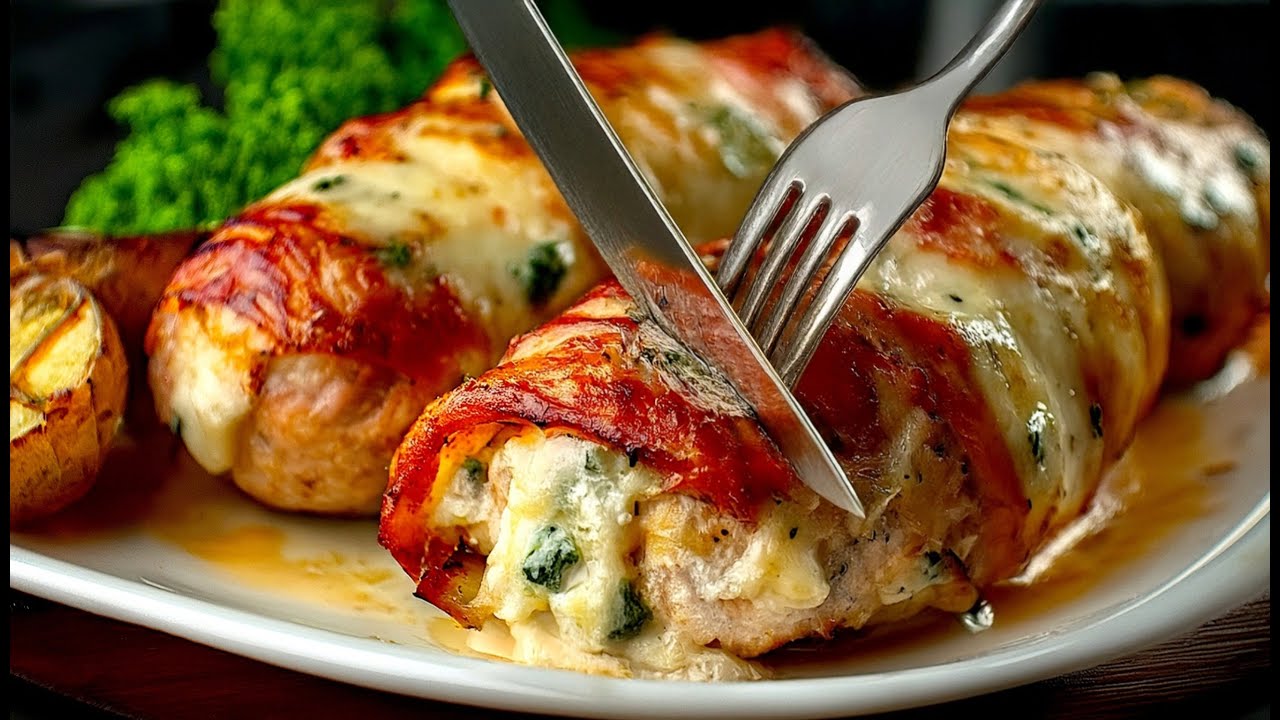 👉 „20 Minuten! Solche Hähnchenröllchen habt ihr noch nie gegessen 😋🍗🧀“