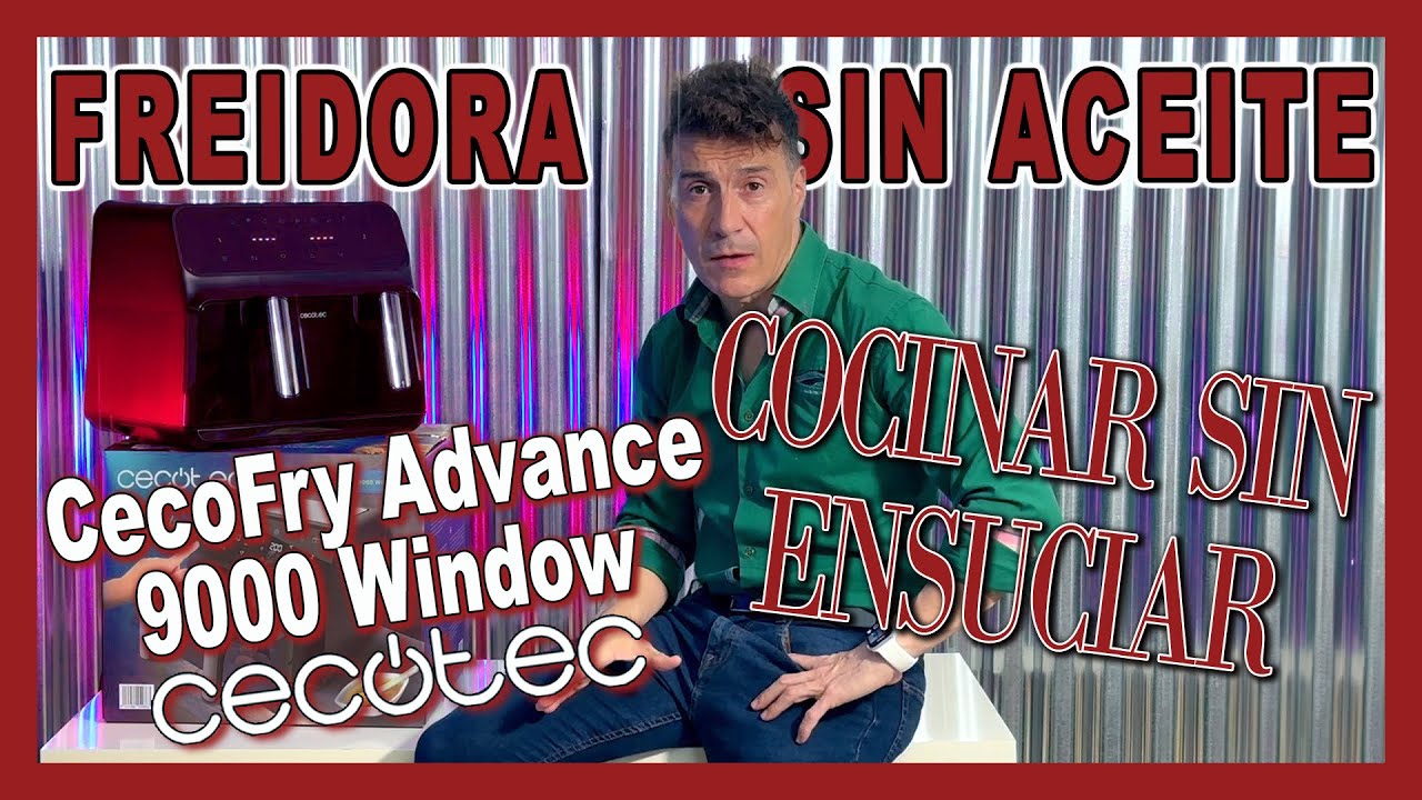 Cecotec Freidora sin Aceite Digital de 9 Litros Cecofry Advance 9000  Window. 2200 W, Dietética, Pared