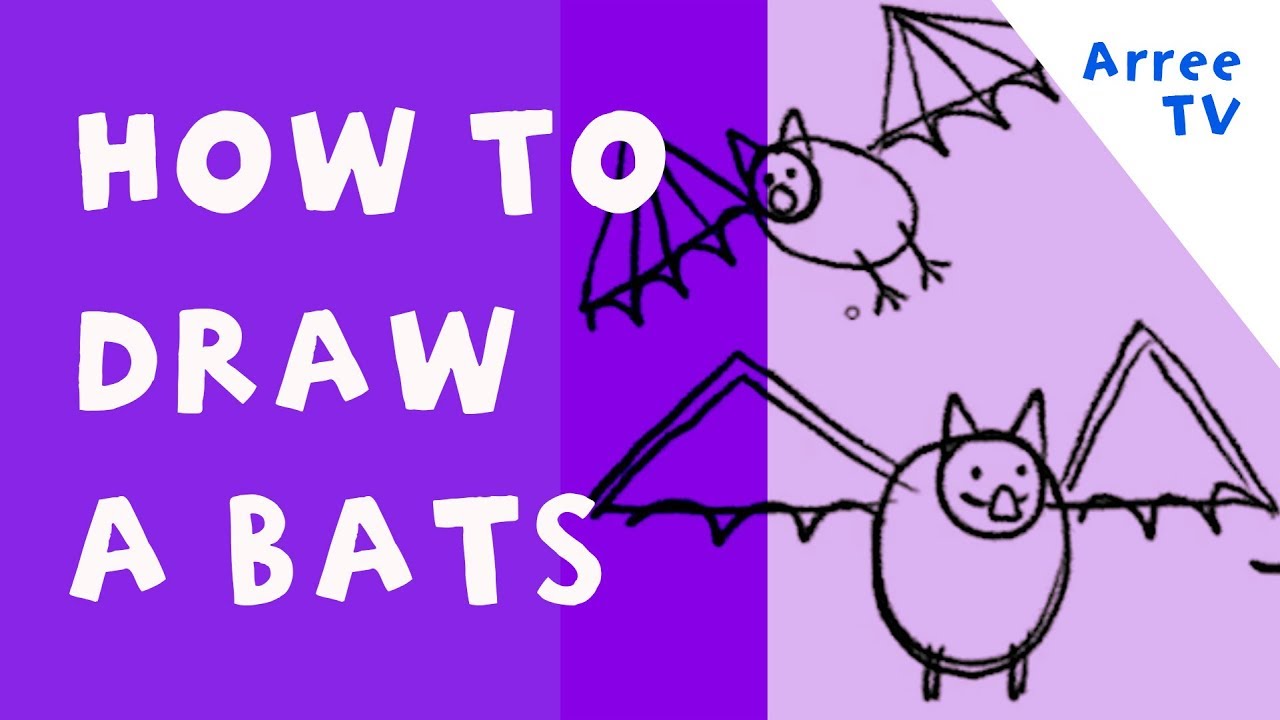 How to Draw a Bats - Step by Step Drawing for Kids - YouTube