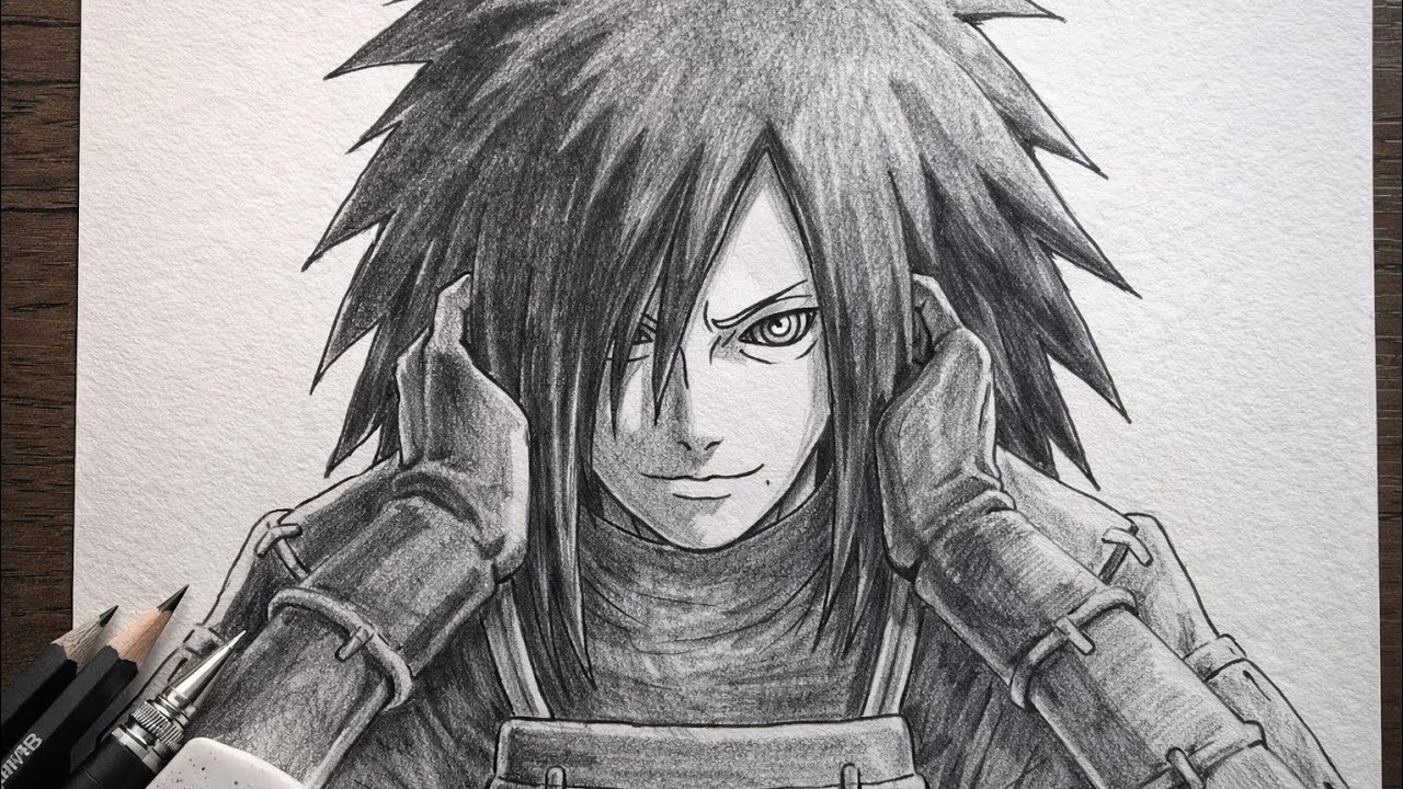 How To Draw Madara Uchiha With Sharingan And Rinnegan || Anime Pencil Drawing Tutorial