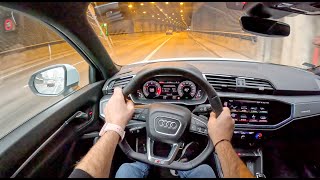 2023 Audi Q3 Sportback S line Quattro [2.0 40 TDI 200HP]  |0-100| POV Test Drive #1406 Joe Black