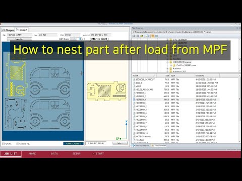 11. How to nest part after load from MPF - YouTube