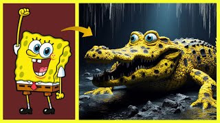 SpongeBob SquarePants as Alligator Monster 🐊😱 ALL Character 2025 🌟Transformation's