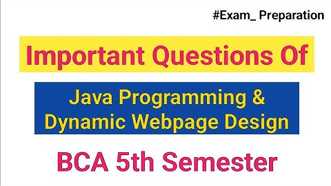 Most Important Questions Of Java Programming । CCSU । BCA । 5th Sem 