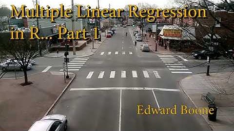 Multiple Linear Regression in R... Part 1