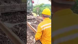 the process of replacing rail bearings using a special machine #shorts