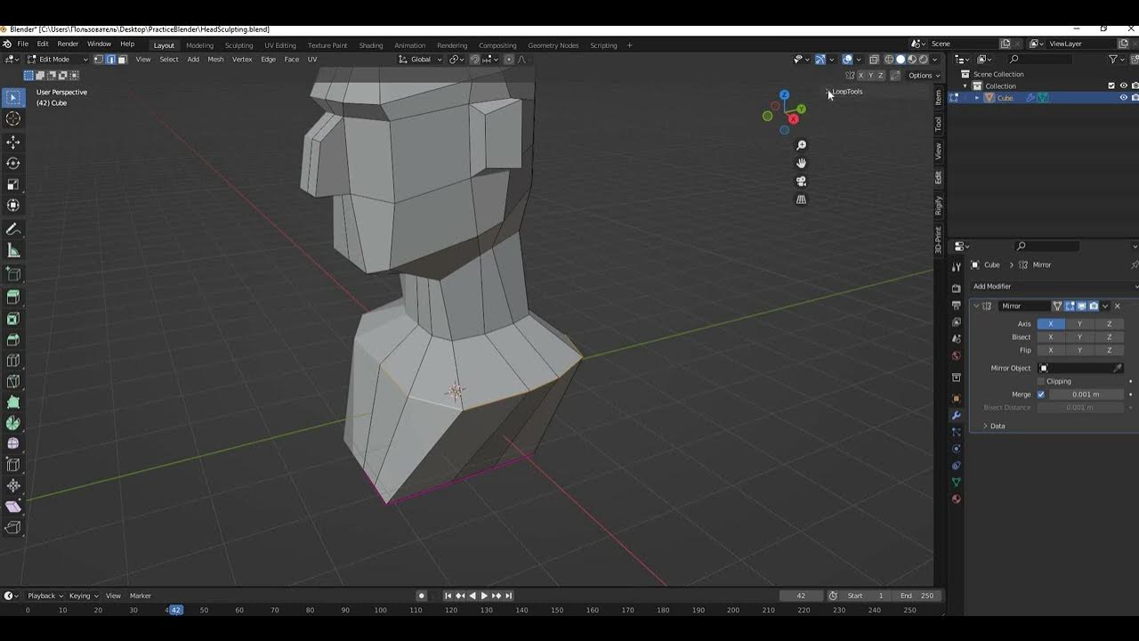 Как распределить равномерно полигоны в блендере (Blender tools edit ...