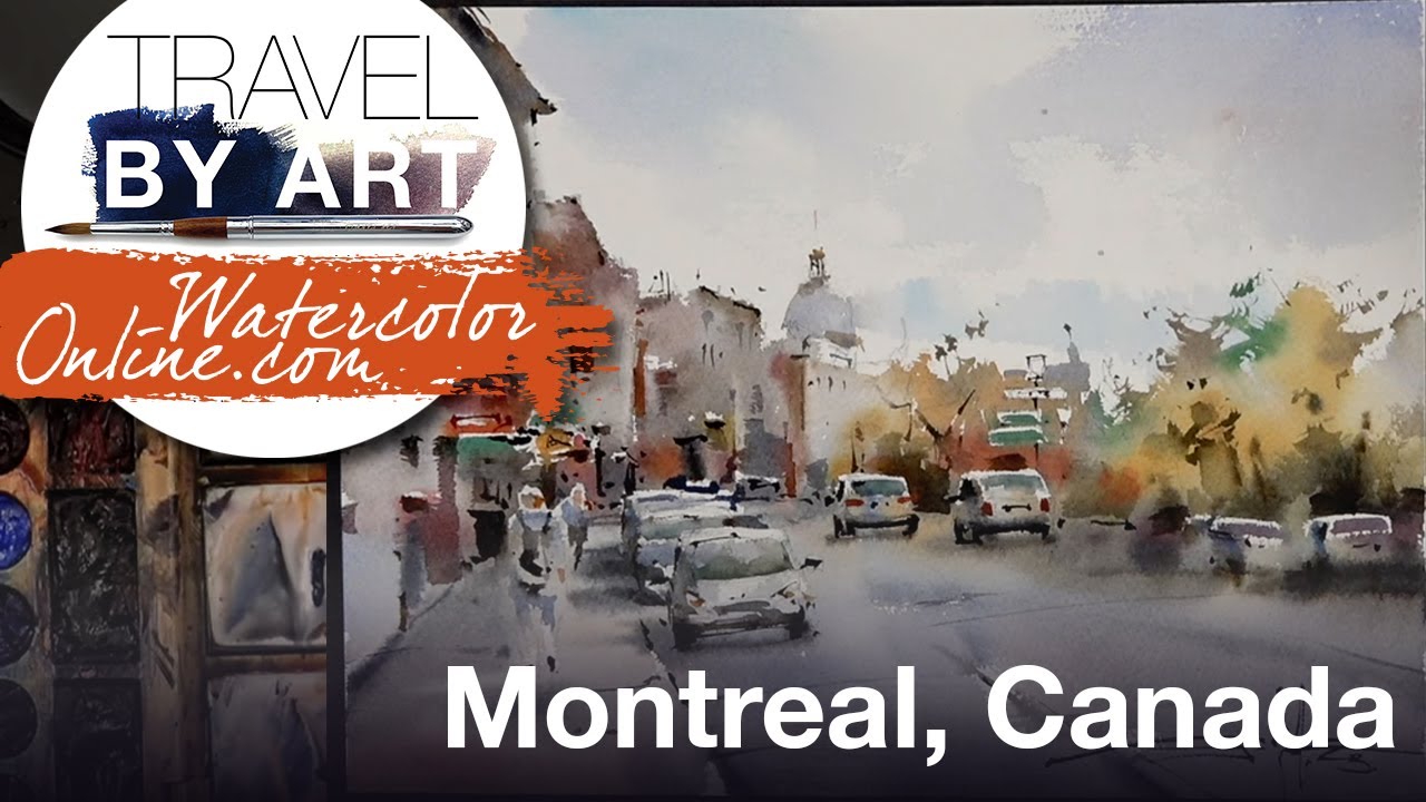 #194 Travel by art, Ep. 66: Old Port of Montreal, Canada (Watercolor Cityscape Tutorial)